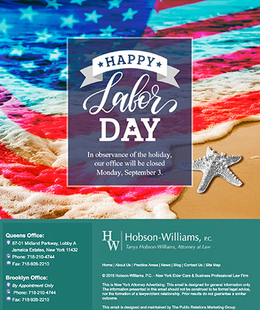 Hobson Williams: Labor Day Email