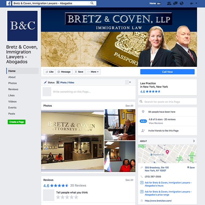 Bretz & Coven, LLP Facebook Page