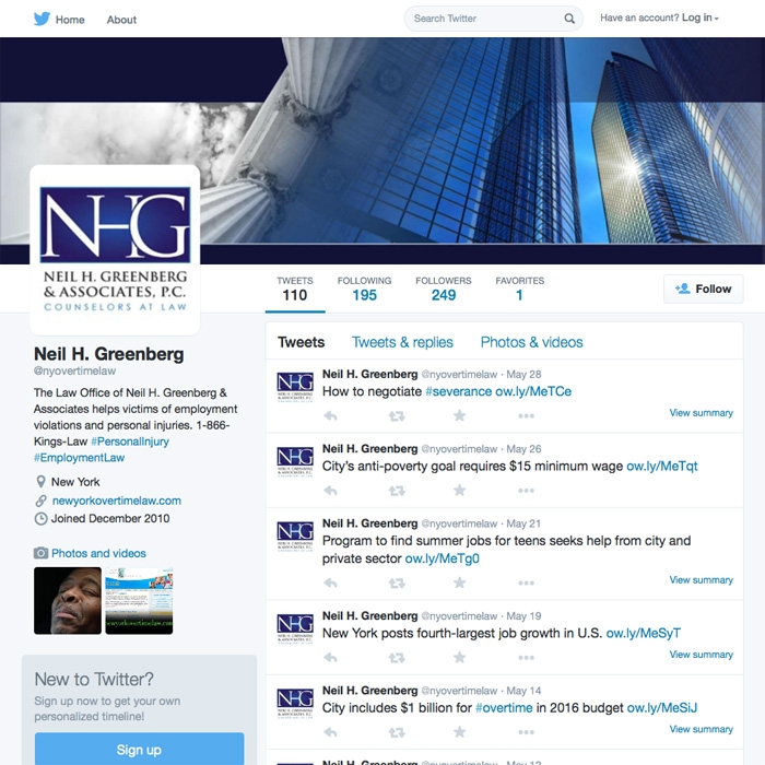 Neil H. Greenberg & Associates Twitter Page