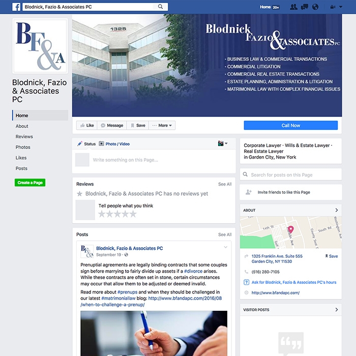 Blodnick Fazio & Associates PC Facebook Page